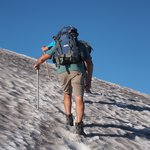 Climber with an ice axe